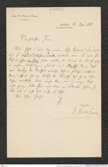 Nachlass Franz Steindachner, Brief von Victor Julius Carus an Franz Steindachner (17.06.1880), Inv.Nr. 78.03, Seite 1